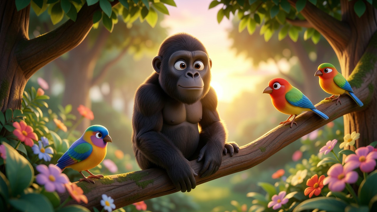 Cuentos cortos de gorilas para niños: El gorila que sabía cantar