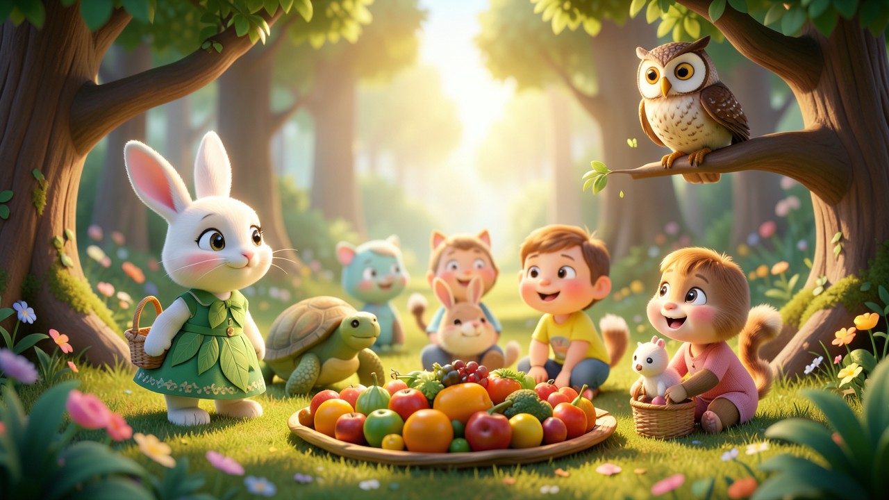A história alimentação saudável para educação infantil: O Festival das Cores no Bosque Encantado
