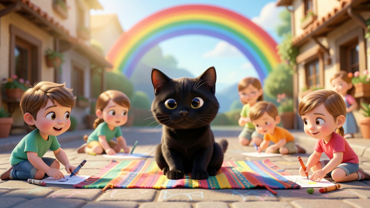 Cuento pictográfico corto: El gato que sabía dibujar