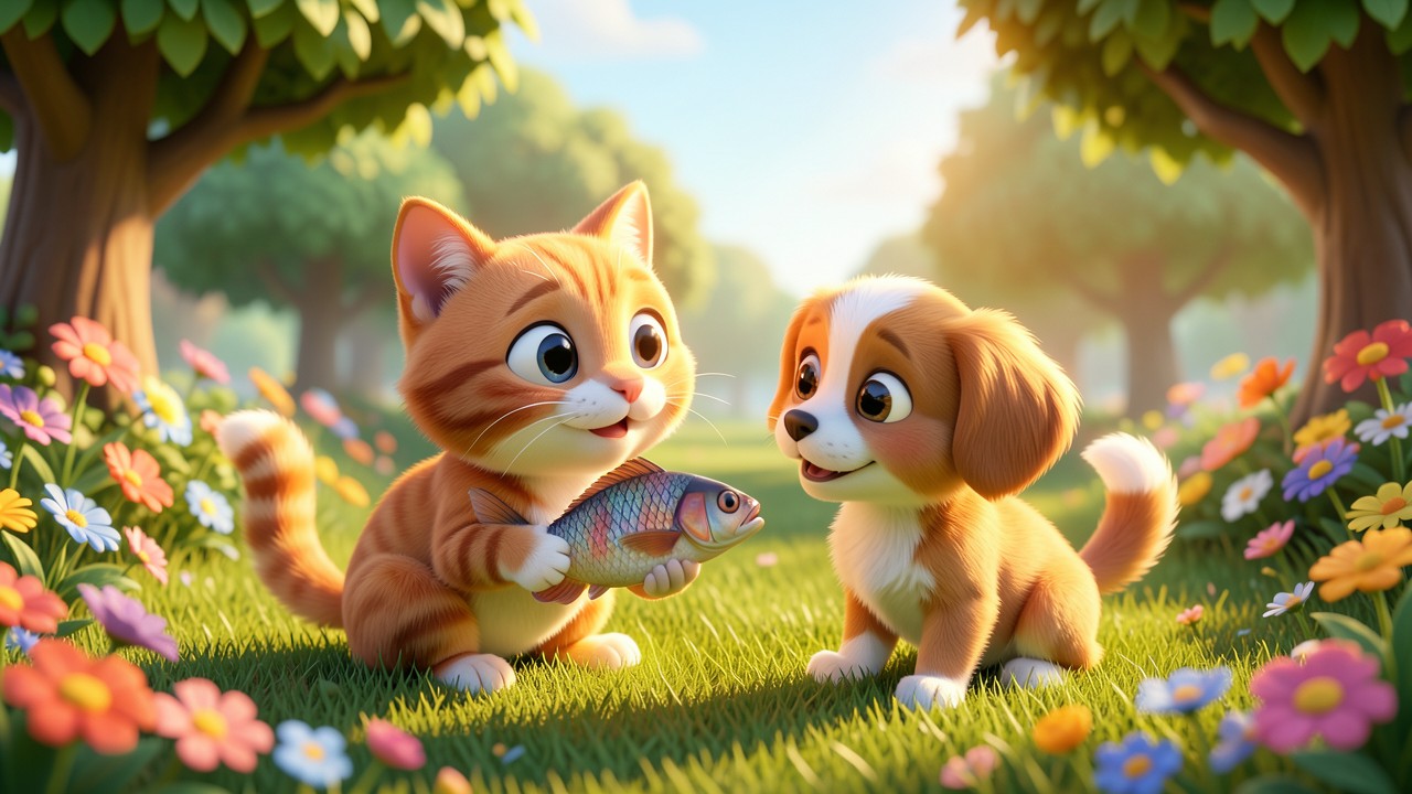 Histórias infantis educativas: O Gato que Aprendeu a Compartilhar