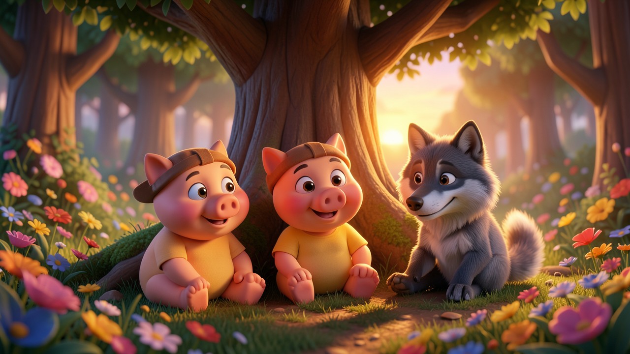 Cuento de los cerditos y el lobo: La casa de paja y la buena amistad