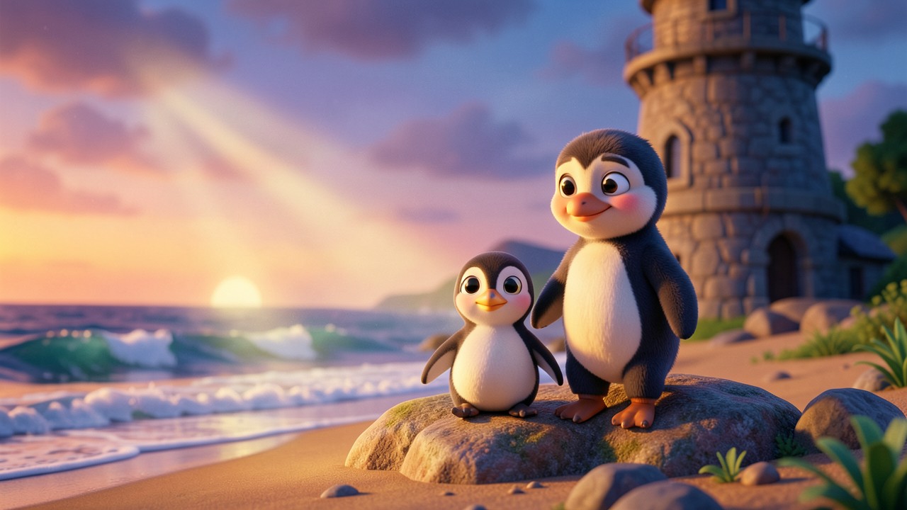 El pingüino del faro pequeño