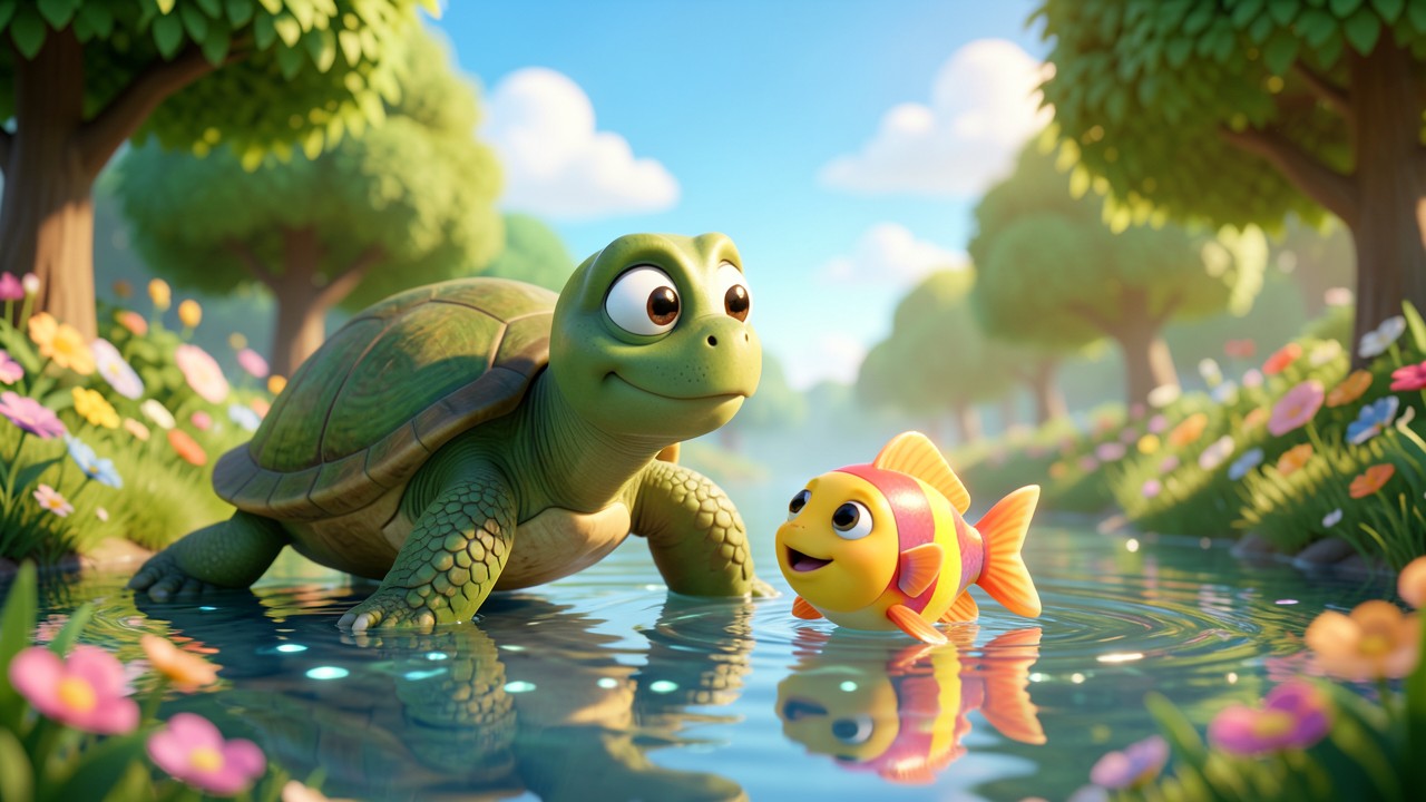 Cuento corto sobre los valores: La tortuga y el río