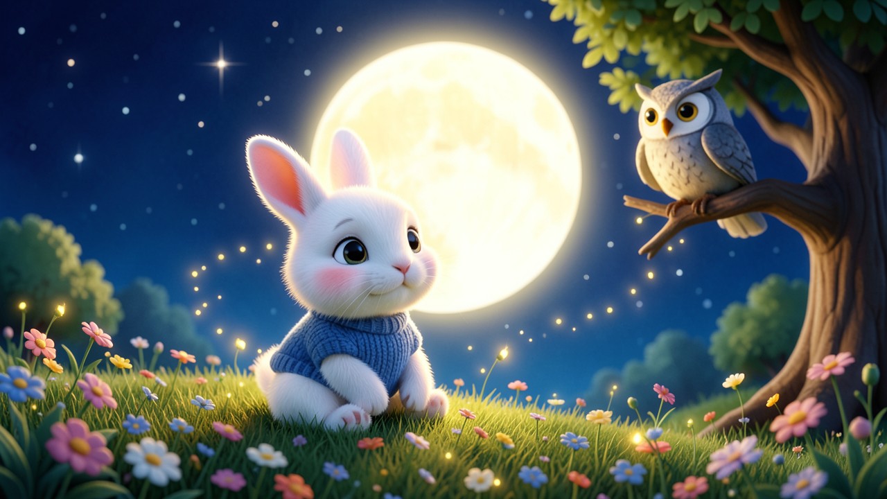 Une histoire racontée pour enfants sous la lune