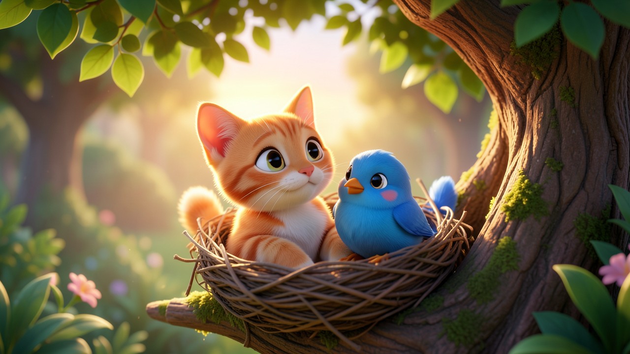 Cuentos de amistad: El gato y el pájaro que compartieron un nido