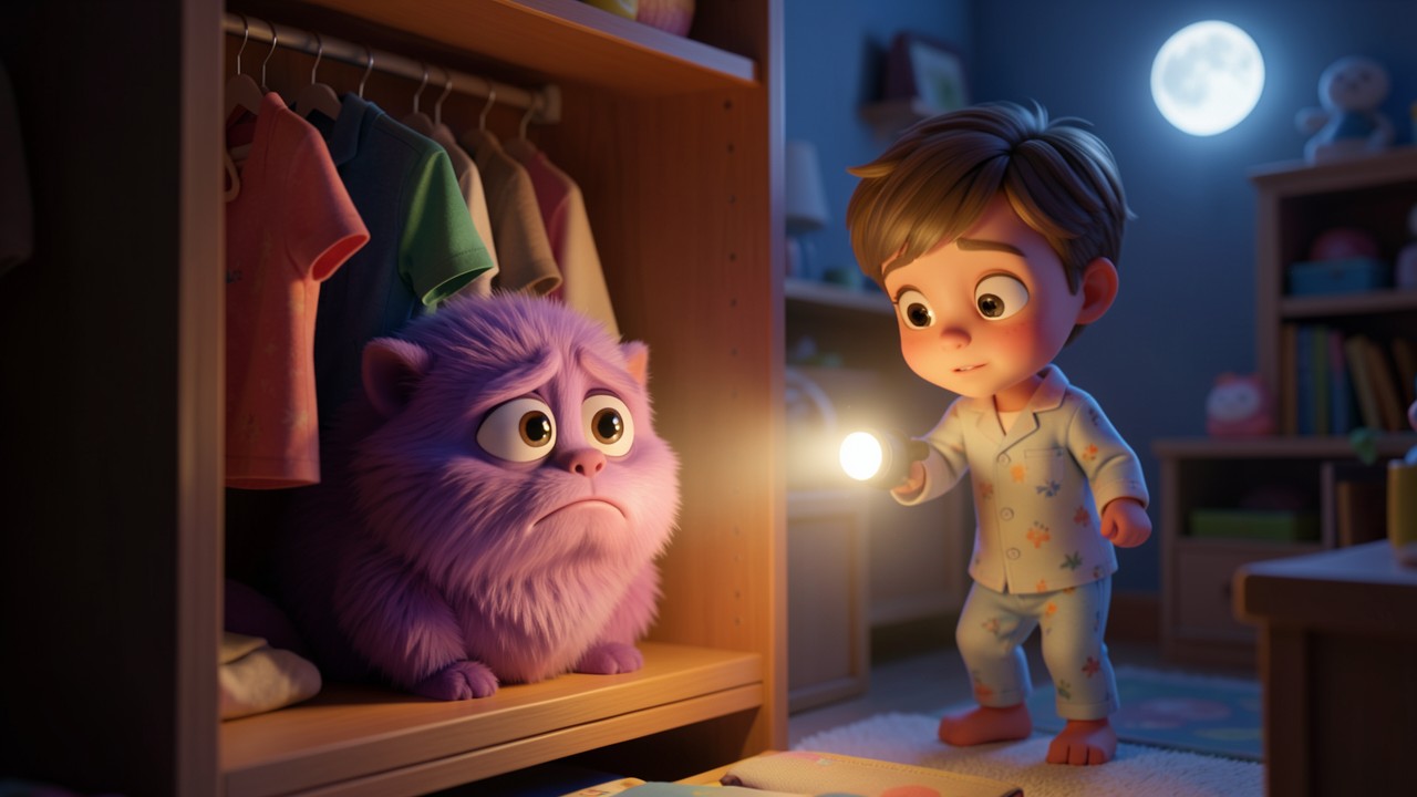 El monstruo del armario que le tenía miedo a la oscuridad (cuento de terror para niños)