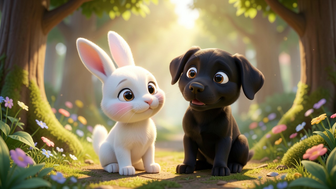 Fábula de Animais: O Coelho e o Cachorro do Alívio