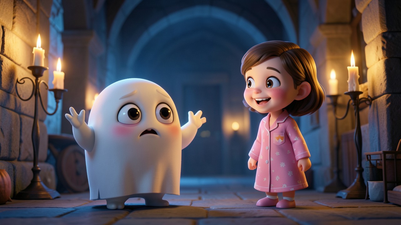 El fantasma que no sabía asustar (cuento de miedo para niños)