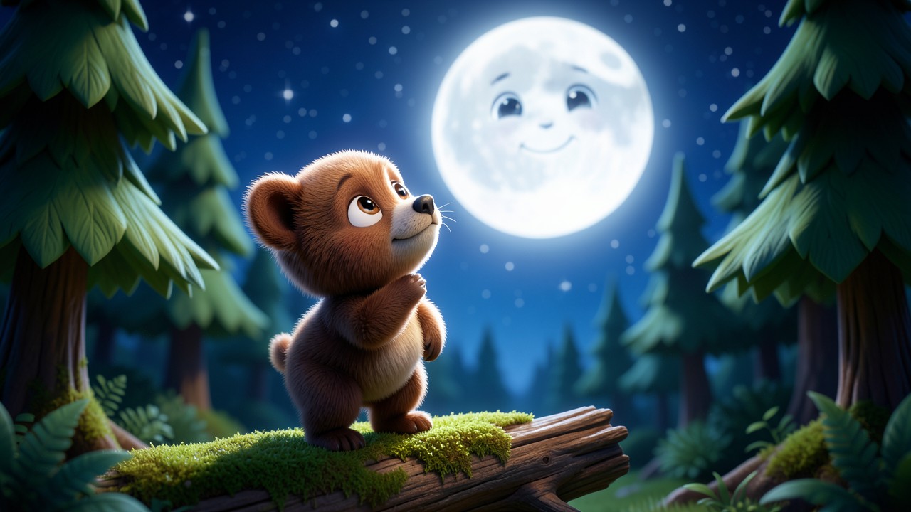 Histoire pour bebe de 1 an : Le petit ours qui cherchait la lune