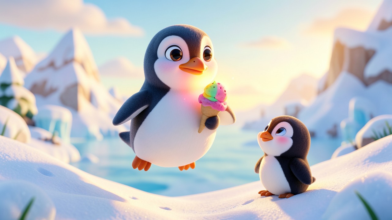 História Infantil Curta: O Pinguim e o Sorvete de Uva