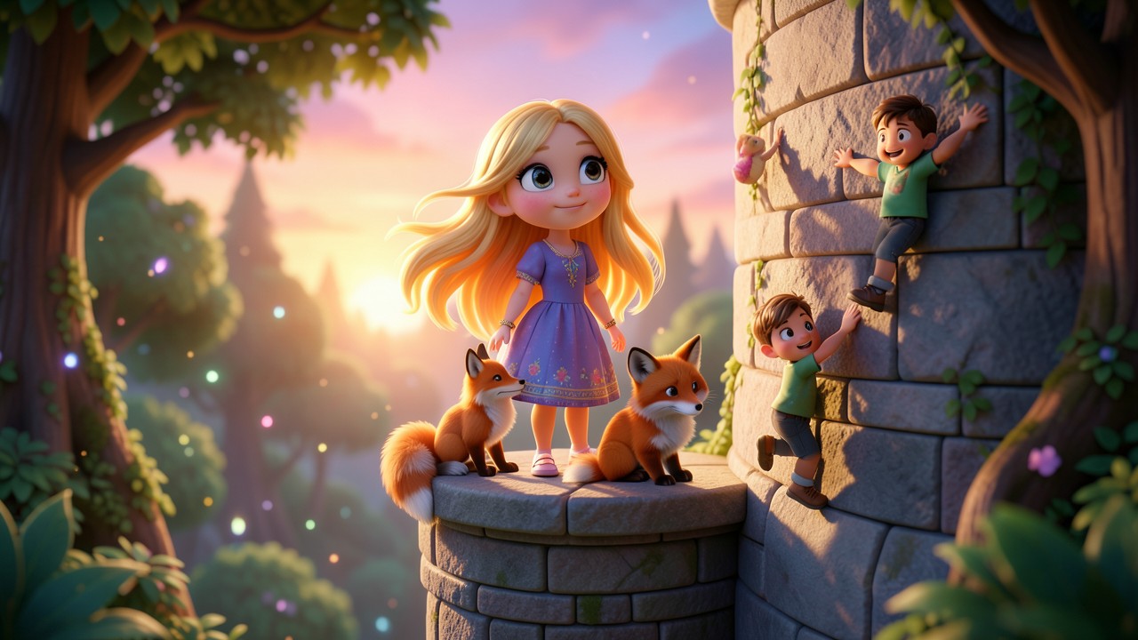 Geschichte von Rapunzel im Mondlicht