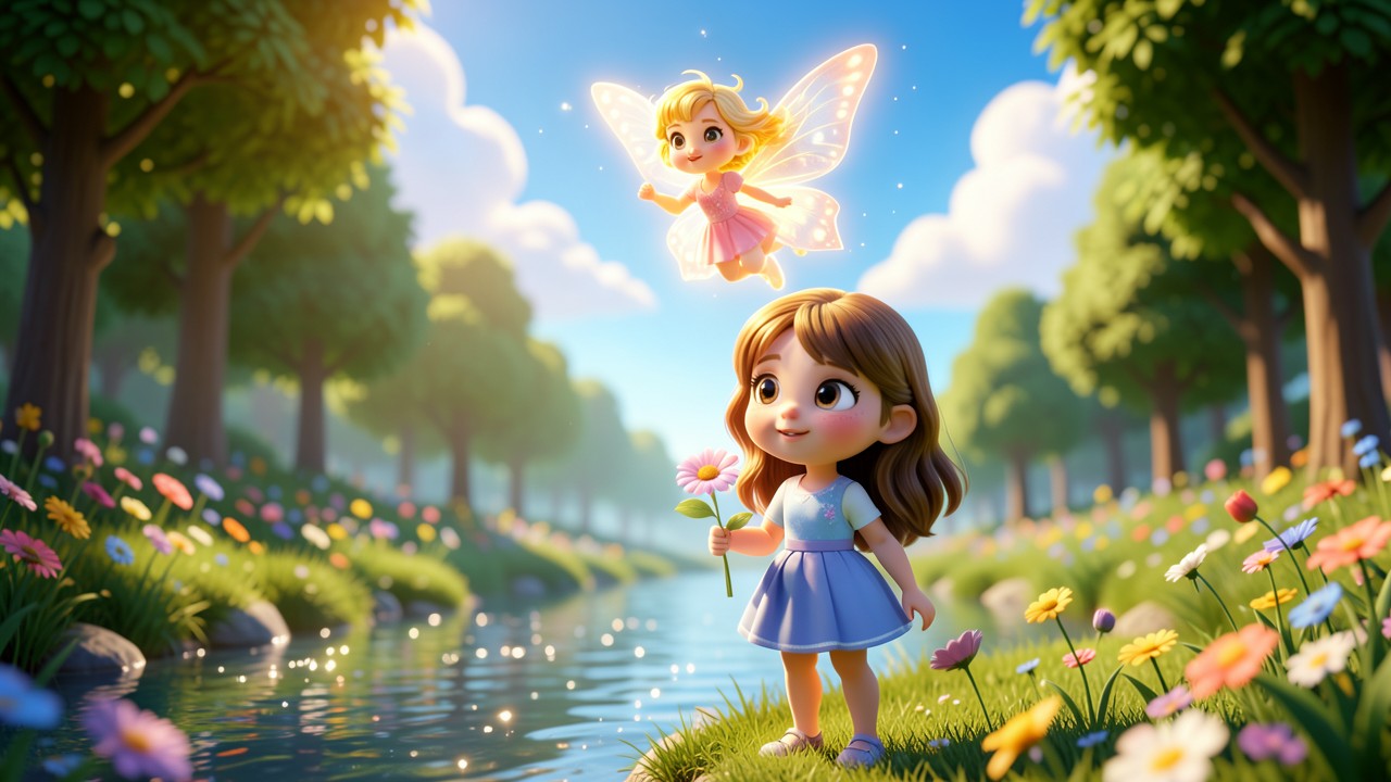 Cuentos en maya y español cortos: La niña y el hada del río