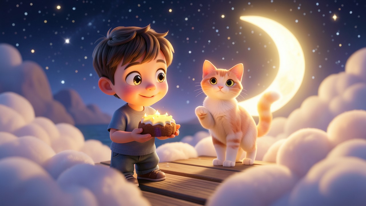 Cuentos inventados por niños cortos: El pastel de estrellas y el gato de luna