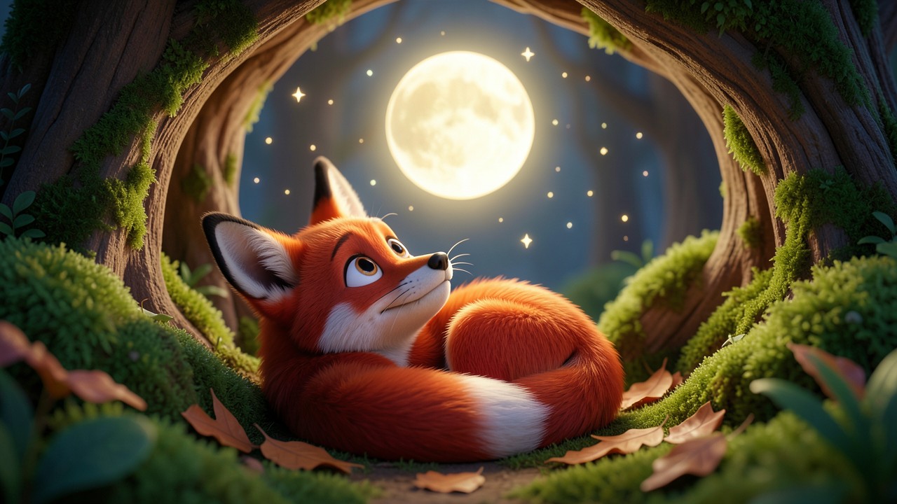 Süße Gute Nacht Geschichten mit dem Fuchs und dem Mond