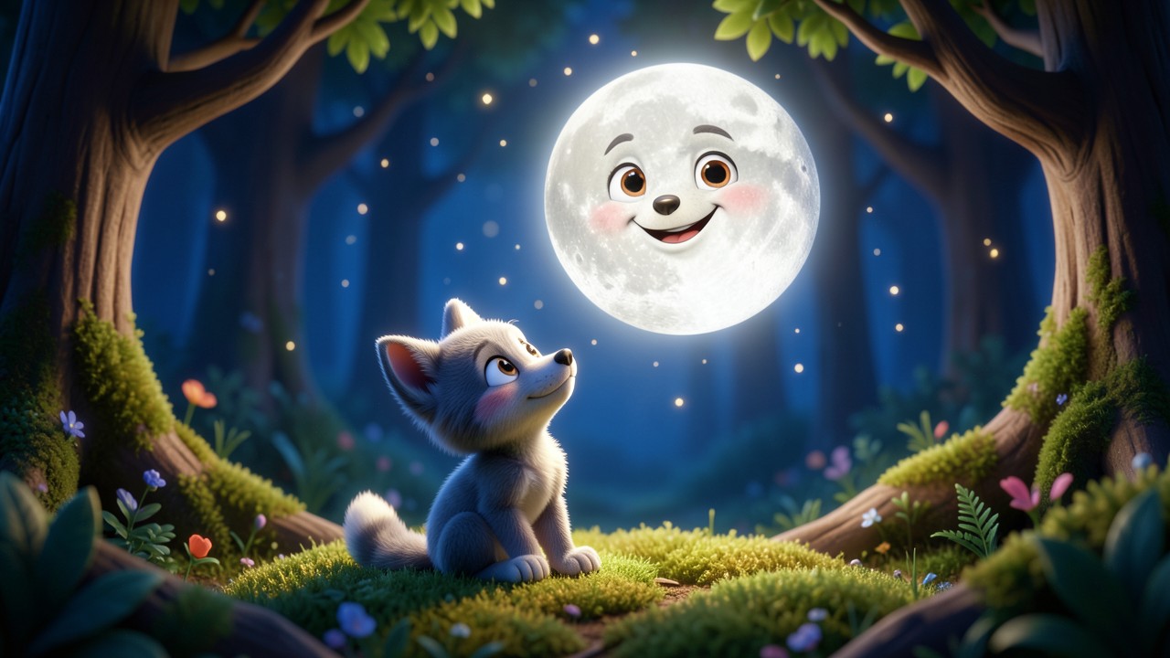 Histoire courte pour s'endormir : La Lune et le Petit Loup
