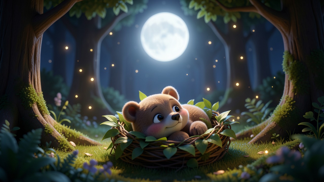 Histoire calme pour s'endormir à lire: La lune et le petit ourson rêveur