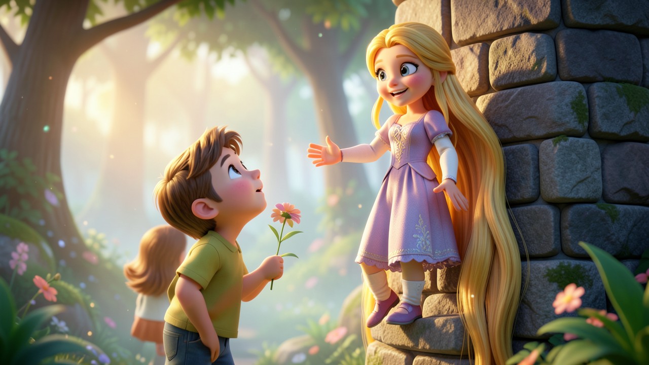 Historinhas Rapunzel: A Menina dos Cabelos de Ouro