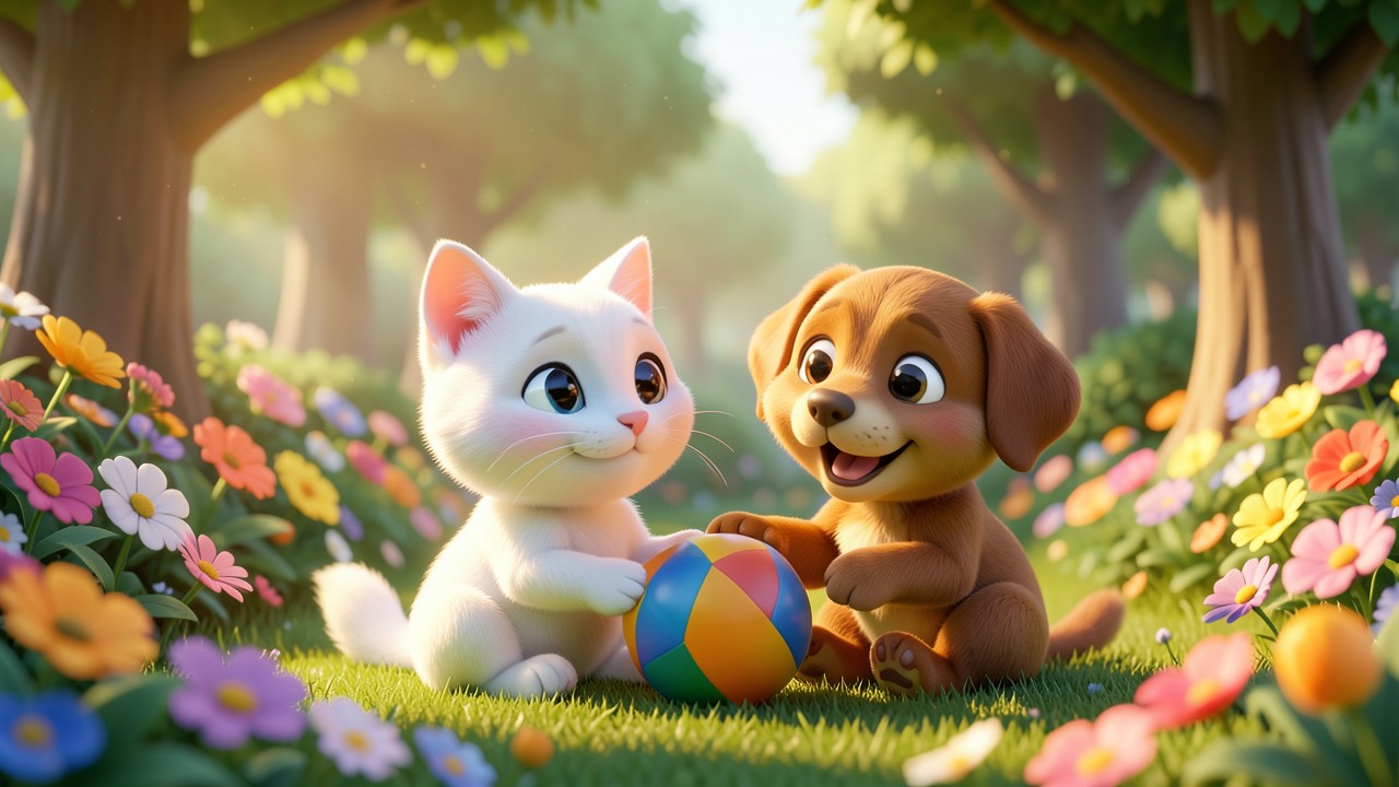 Cuentos de amistad cortos: El gato y el perro del jardín