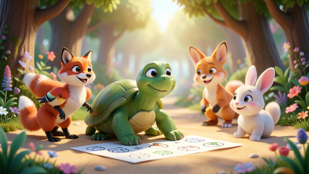Cuentos cortos con pictogramas: La Tortuga que Sabía Contar