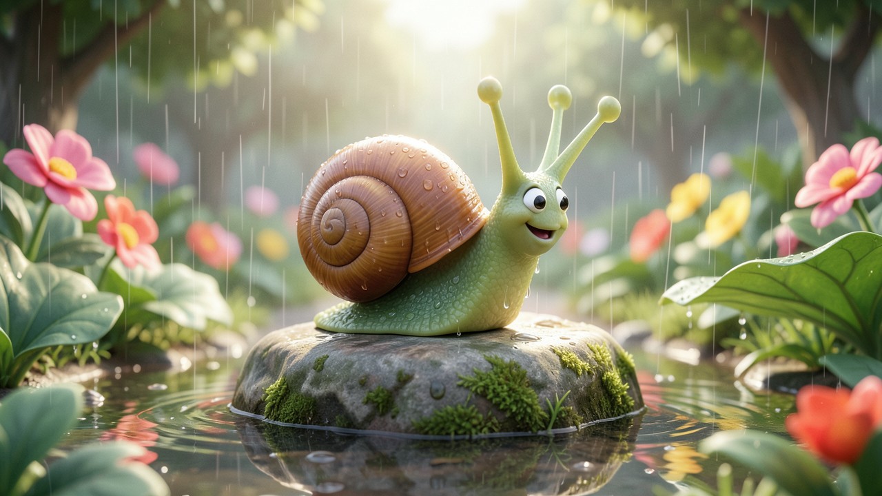 El caracol y la lluvia (cuento corto para copiar, 3.º y 4.º grado)