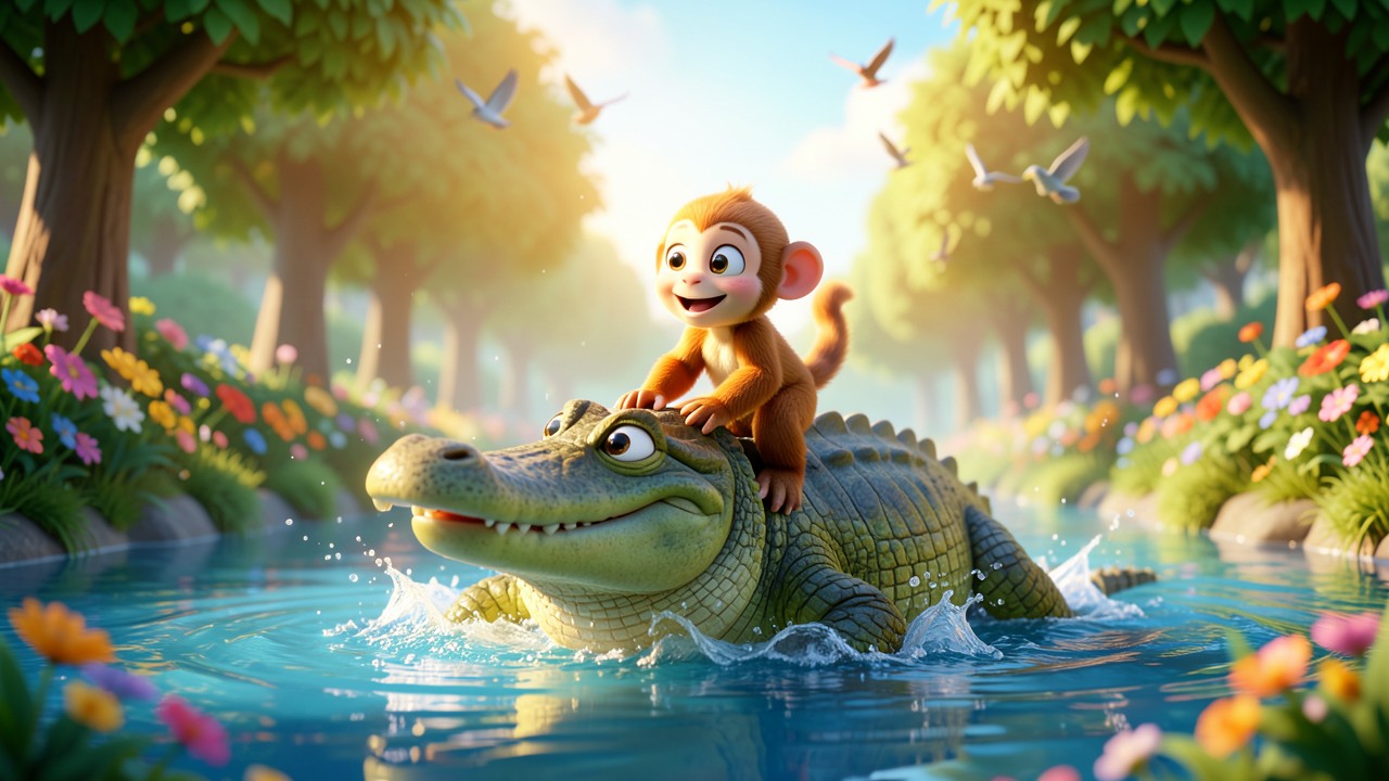 The Monkey & Crocodile Story: A River of Laughter