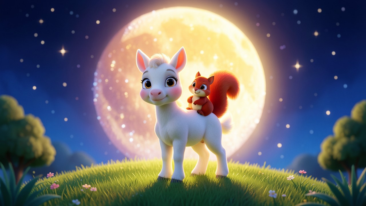 Favole sugli animali inventate: La luna di zucchero e il puledro gentile