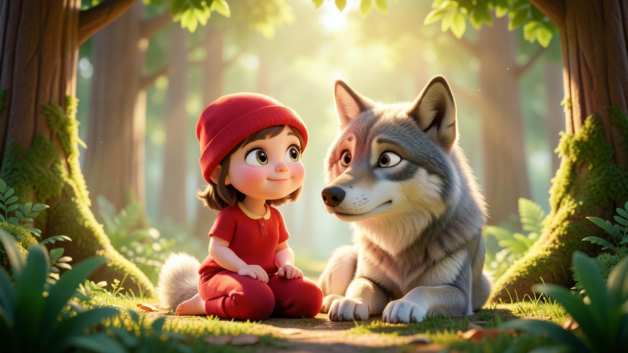 Texto da Chapeuzinho Vermelho: A Amizade do Lobo e da Menina