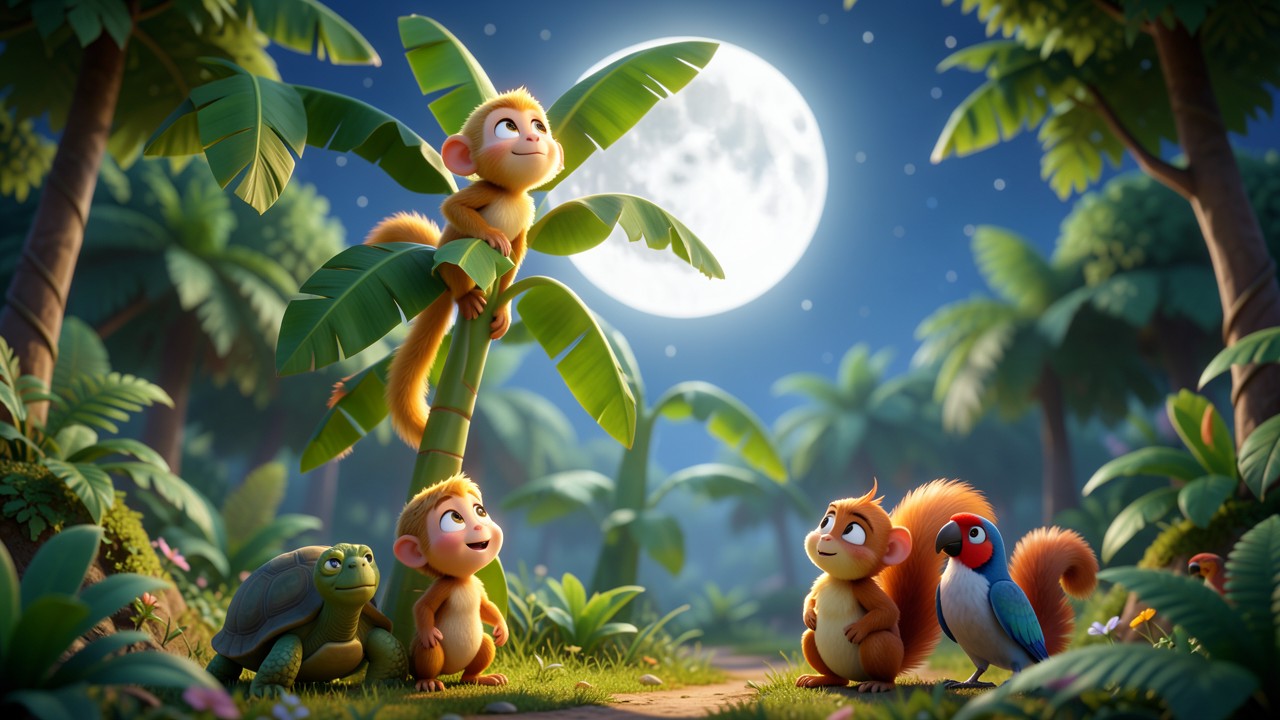 Monkey Stories: The Banana Tree and the Moonlight Race