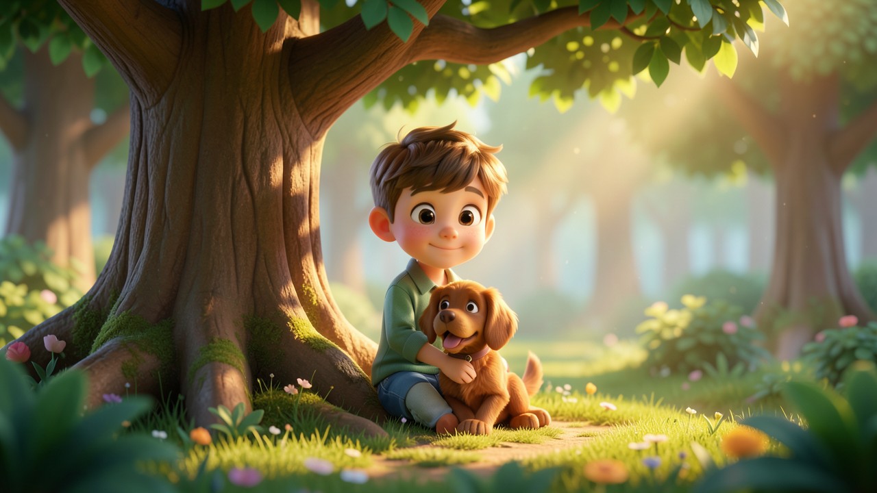 Cuento de un perro y un niño cortos: La amistad en el bosque