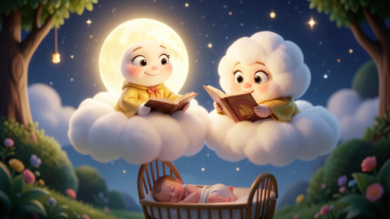 Histoire du soir pour bebe : La Petite Lune et le Chuchoteur des Nuages