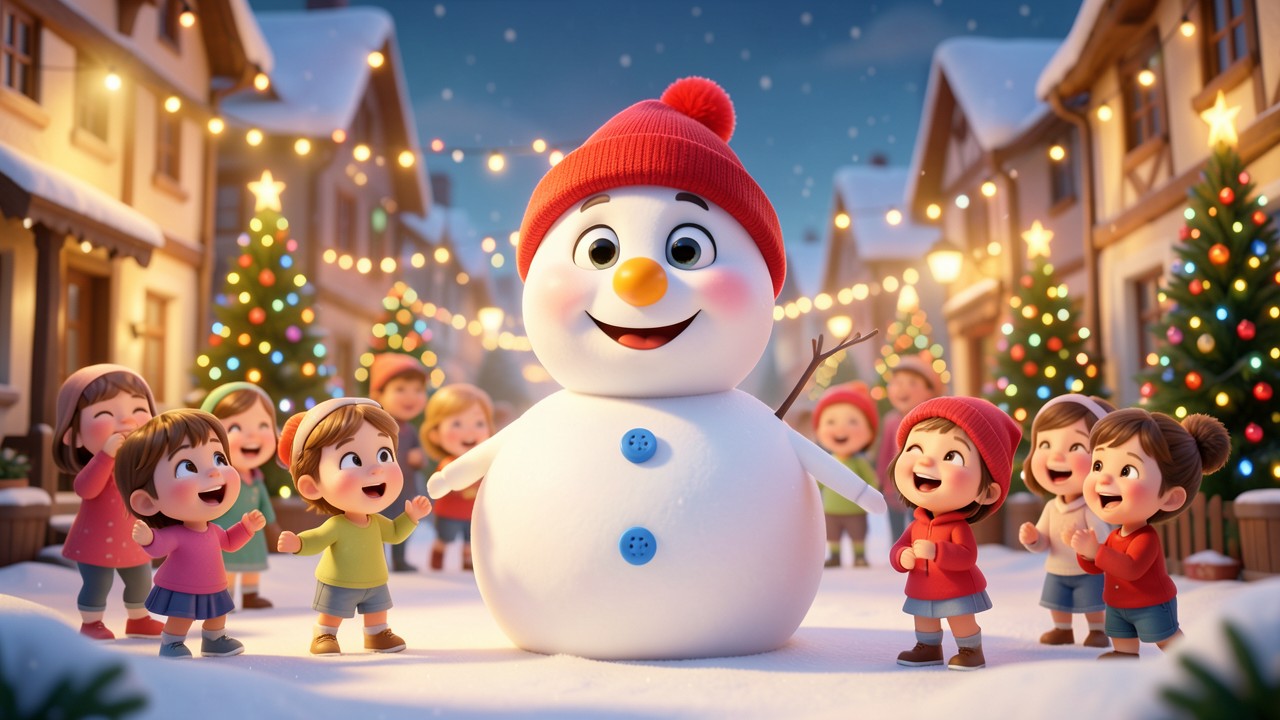 Kurzgeschichte Weihnachten lustig: Der Schneemann mit dem Lachglocken-Schnupfen