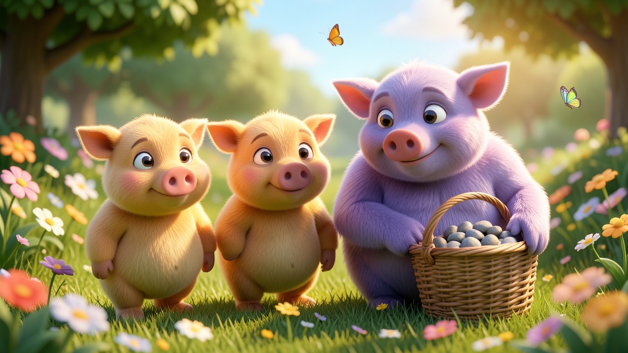 Three Little Pig Story with Pictures: A Sweet and Safe Tale