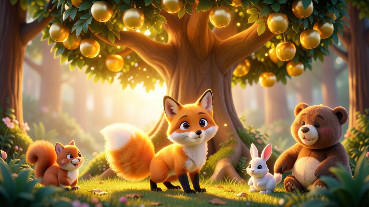 Une histoire pour les tout petits : Le renard et les pommes dorées