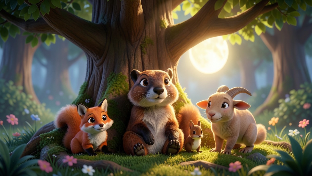 Une histoire d'animaux dans le bois de Lunebleu