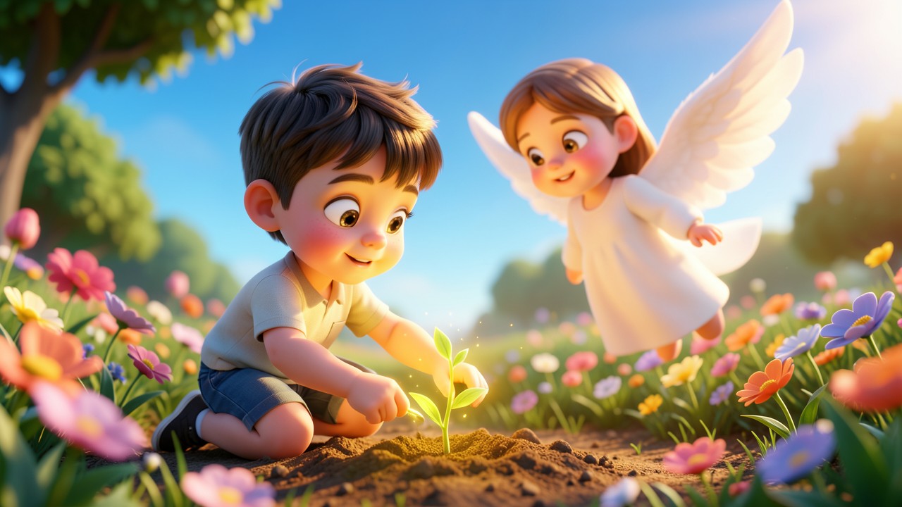 História infantil bíblica: O Menino que Plantou uma Árvore no Céu