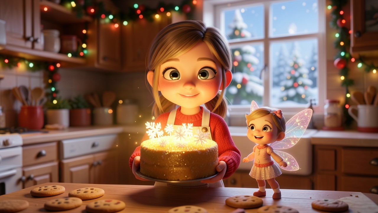 Lustige Weihnachtsgeschichten zum Vorlesen: Der Weihnachtskuchen mit Zuckerschneeflocken