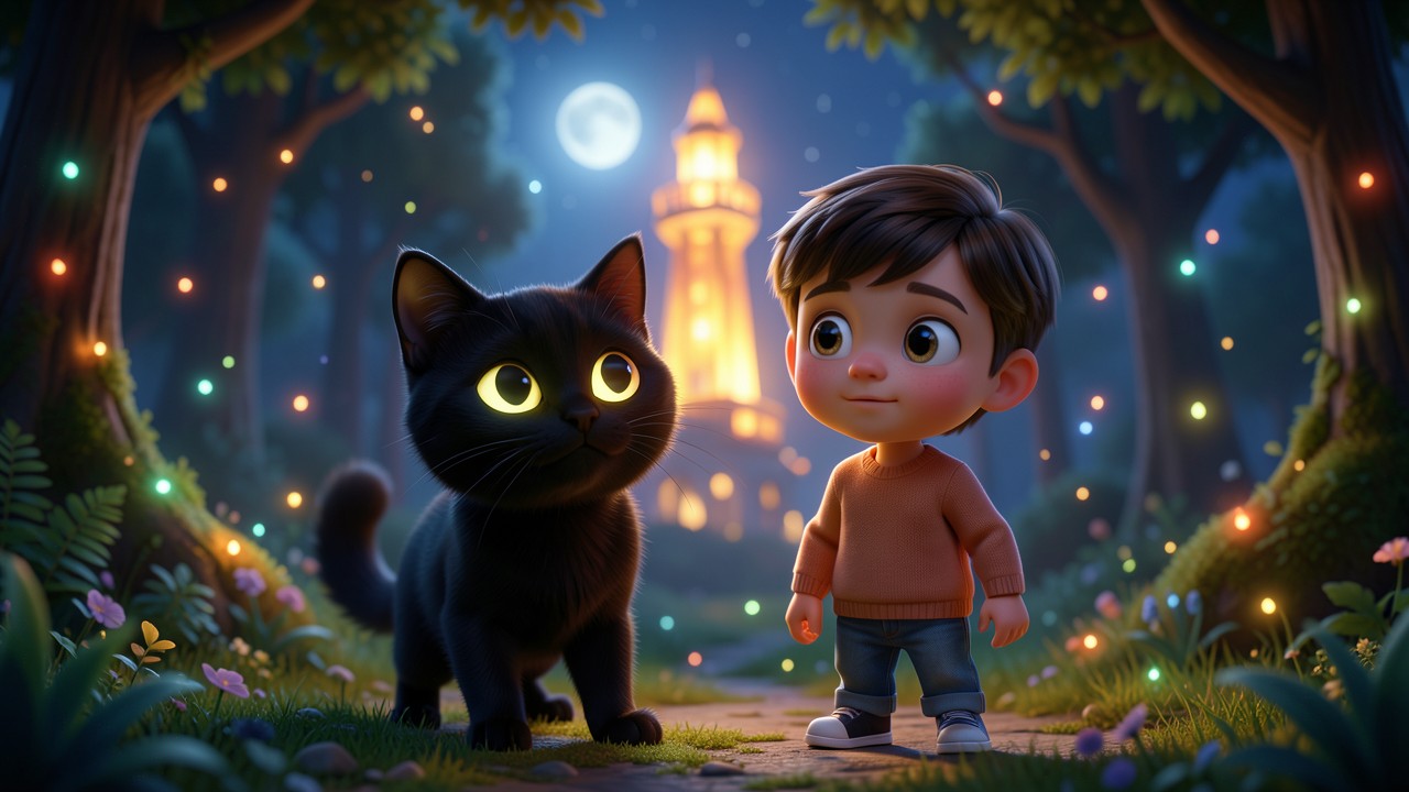 Cuento de el gato negro: La luna y el misterio de la torre