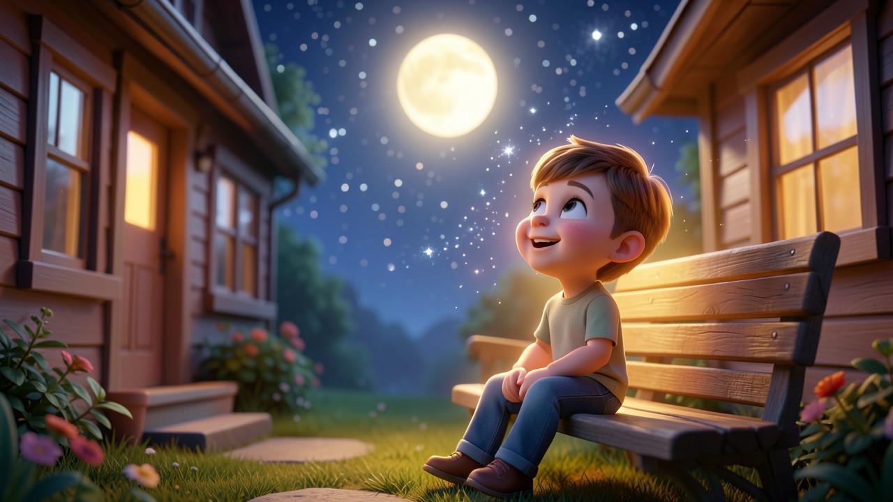 Gute Nacht Geschichte 5 Jährige: Der Mond und das Lied der Sterne