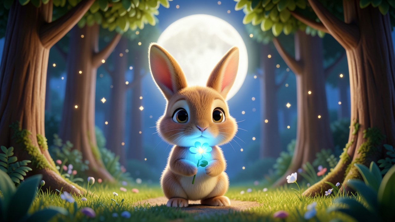 A Bunny Rabbit Story Under the Moon