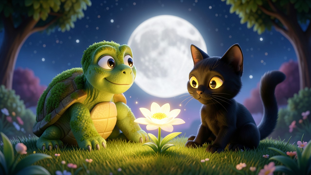 Favole con animali: La tortuga e il gatto di mezzanotte