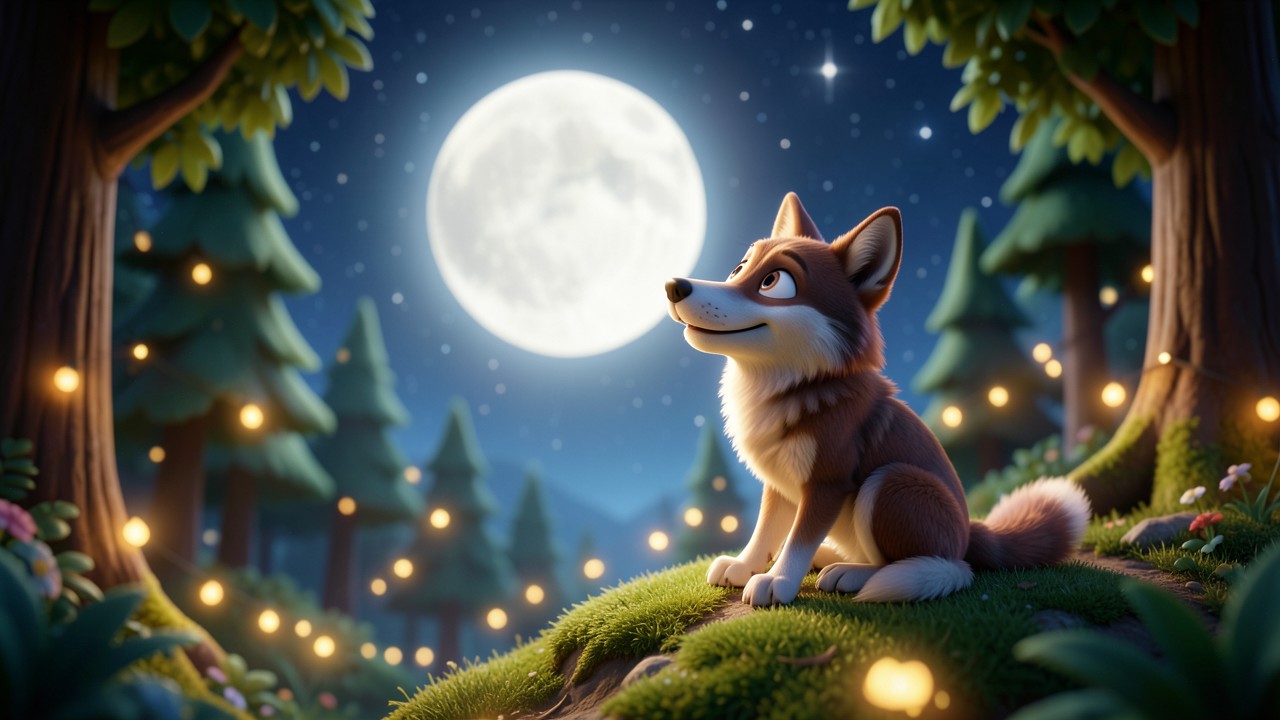 Favole veloci della buonanotte: La Luna e il Lupo Solitario