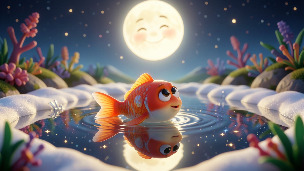 Storie della buonanotte gratis: La Luna e il Pesciolino Curioso
