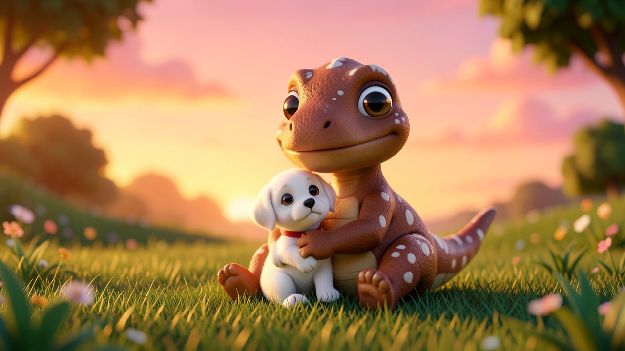 Cuentos para dormir de dinosaurios: La amistad de Tito y el cachorro