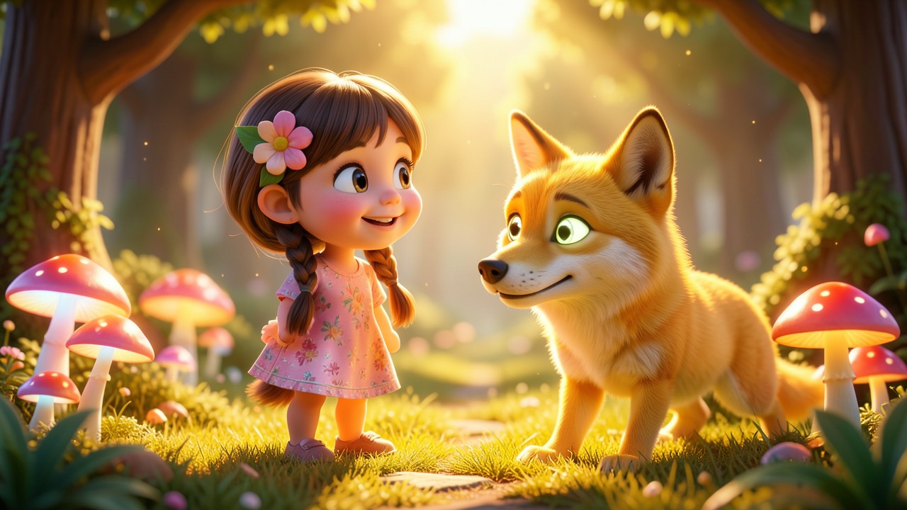 Texto de Conto de Fada: A Menina e o Lobo Amarelo