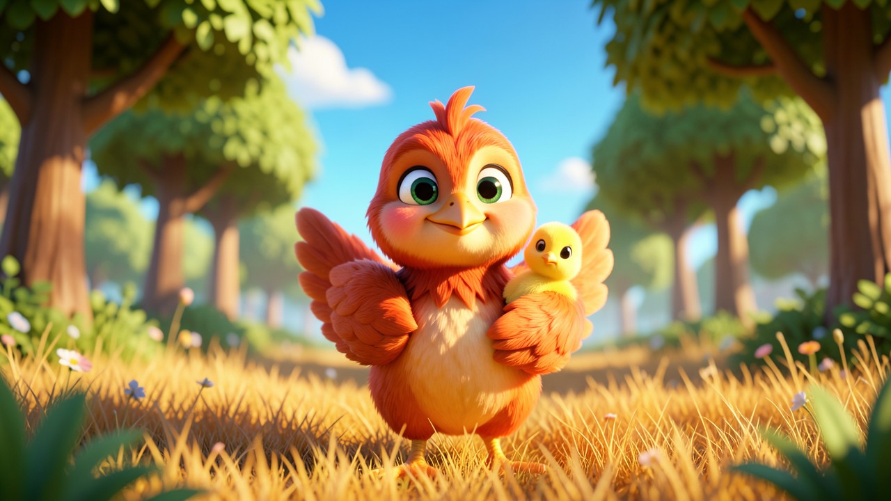 Histoire de la petite poule rousse et du poussin perdu