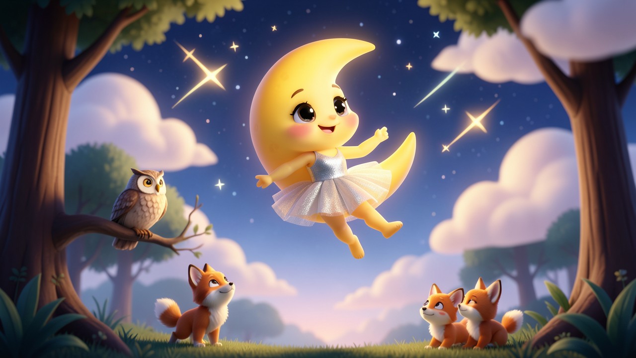Histoire conte pour enfant : La Petite Lune qui aimait danser
