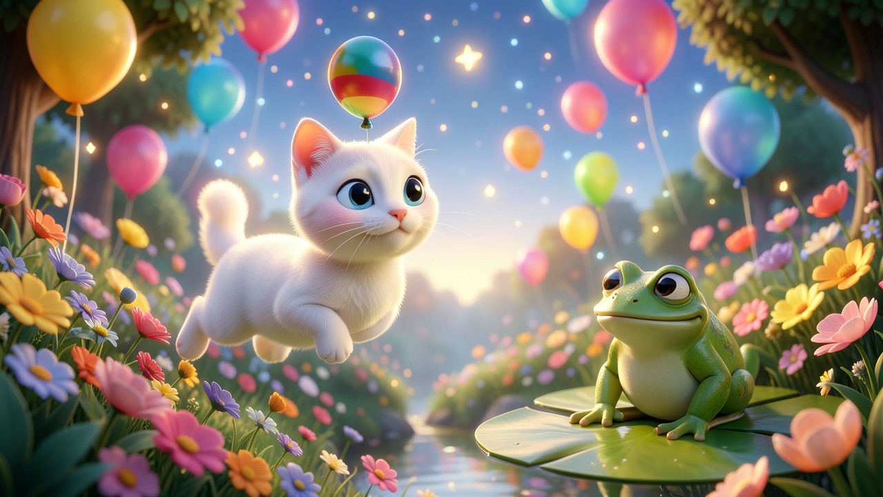 Historinha Pequenas do Gato que Sonhava com Balões