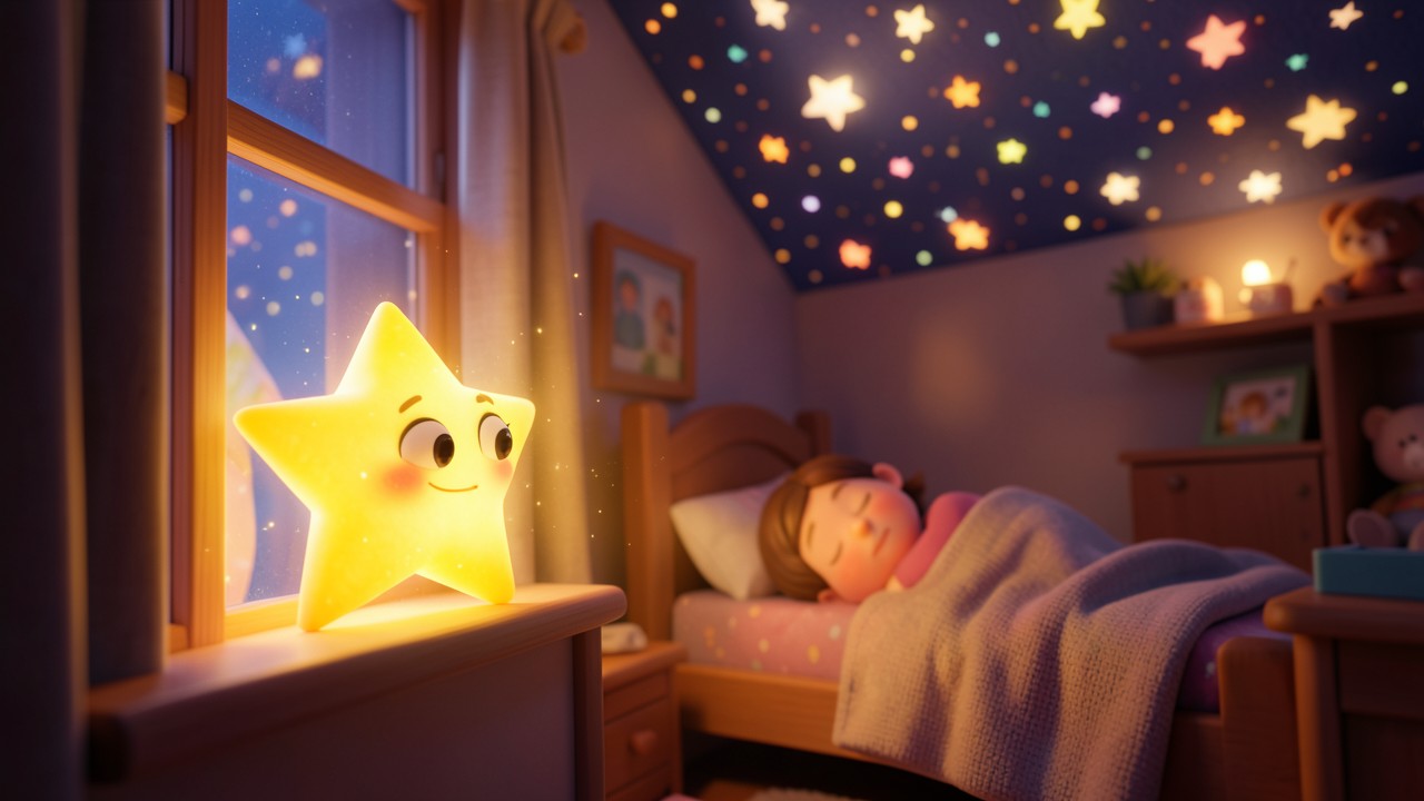 Kurze gute Nacht Geschichte 3 Jahre: Der kleine Stern am Himmel