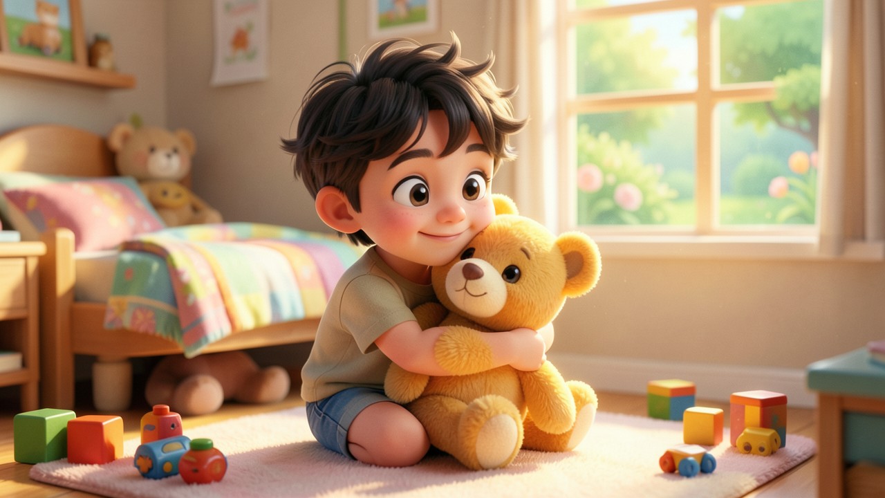 História Infantil Curta com Imagens: O Menino e o Ursinho de Pelúcia