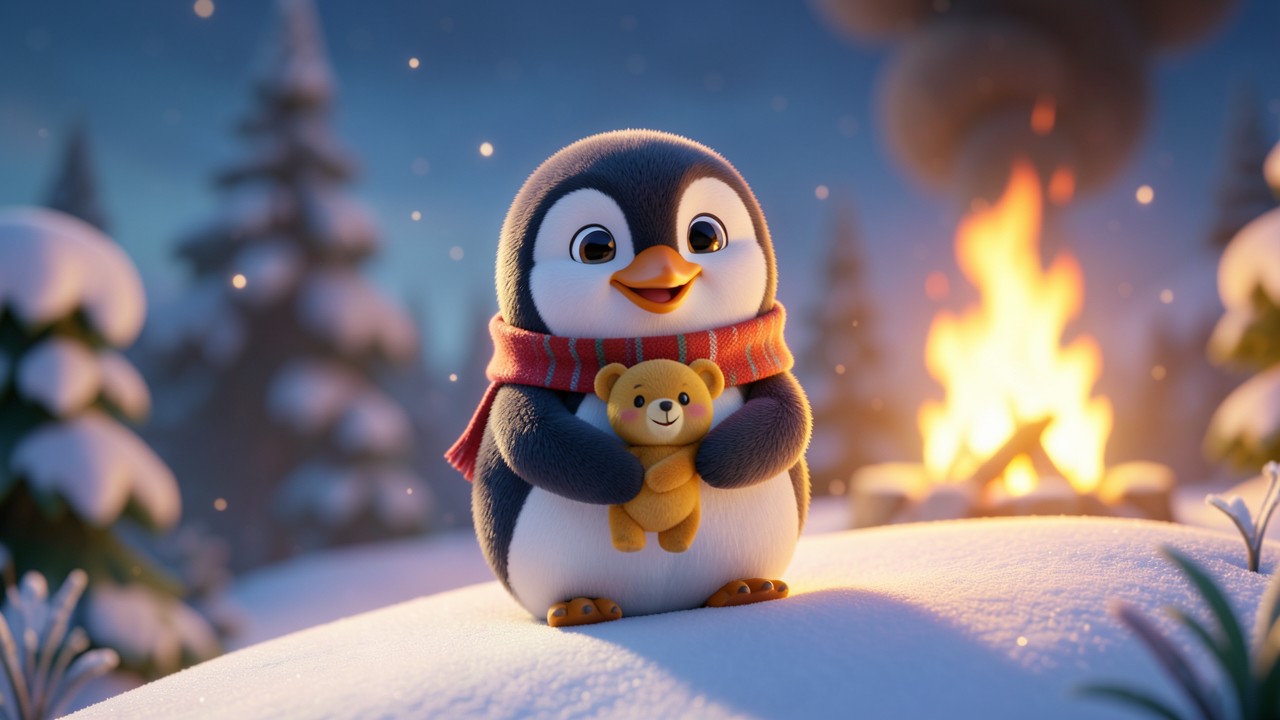 Historinhas para Criançinhas de 3 Anos: A Amizade do Pinguim Pudim e do Ursinho Pão de Mel